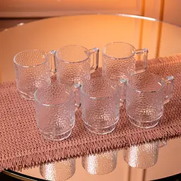 Набір чашок скляних 6 шт для чаю та кави Goblet по 300 мл Прозорий Yiwu HP-19-L8 - мініатюра 3