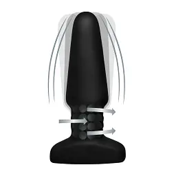 Анальна пробка з вібрацією Xr Brands Rimmers Slim R Smooth Rimming Plug With Remote, 14 см, чорний - мініатюра 4
