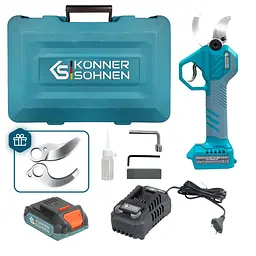 Konner & Sohnen Секатор акумуляторний Konner&Sohnen KS CPS20V-40 CASE 20В акб 1х2А·рік d 20-40мм ЗП кейс 1.0кг