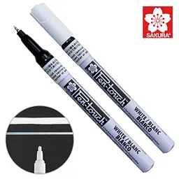 Маркер Sakura Pen-Touch на спиртовій основі білий тонкий (EXTRA FINE) 0.7 мм