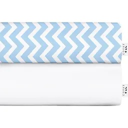 Набір євро простирадло Cosas White/Light Blue Zigzag 220х240 см (SetSheet_White_ZigLBlue_220х240)