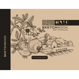 Скетчбук 36/100 A6 чисті аркуші, офсет, крафт Мандарин (10) 7БЦ/БК029/02/2106