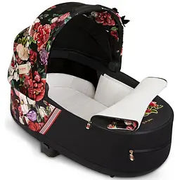 Коляска Cybex Priam 4.0 шасі Matt Black + люлька Spring Blossom Dark - мініатюра 5