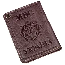 Компактна обкладинка на документи МВС України SHVIGEL 13979 коричневий