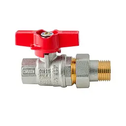 Кран з американкою Koer Extreme KE.227-15 - 1/2" ручка "метелик" червона KR5765 - мініатюра 3