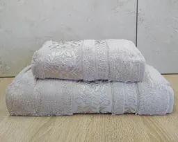 Набір турецьких бамбукових махрових рушників Cestepe 50х90+70х140 Bamboo Ecol Bej