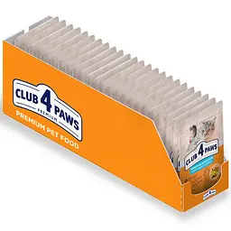 Влажный корм для котов Club 4 Paws Sensitive Digestion для чувствительного пищеварения с курицей в соусе 80 г x 24 B5612011