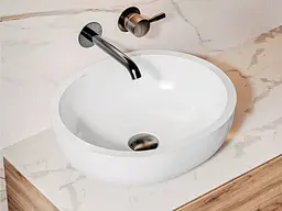 Умивальник Miraggio MARK 425 (0002682) Miramarble, Глянцевий, Накладний, Білий - мініатюра 8
