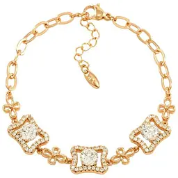 Браслет XUPING Позолота 18K "Ланцюжок з кристальною вставкою" розмір з ланцюжком 17-20см х 4мм (222619)