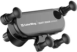 Тримач ColorWay на телефон Gravity Sensor Holder Black - мініатюра 2