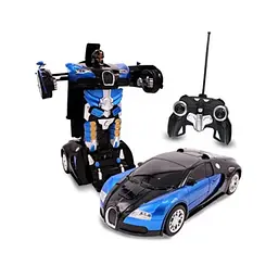 Машинка Трансформер Bugatti Size 18 см Robot Car синя з пультом - мініатюра 4