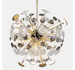 Дизайнерська підвісна люстра Artlight 24402-400GD+BK золотисто-чорна на 8 ламп G4 з прозорим та графітовим склом - мініатюра 5