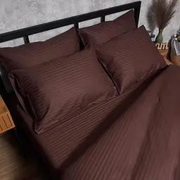 Набір наволочок Moon&Star Satin Stripe Warm Espresso 50х50 см 2 шт - мініатюра 2