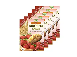 Вівсяна каша Еко 205г з полуницею та вершками миттевого приготув.