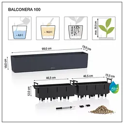 Вазон Lechuza Balconera Color 100 сланцево-сірий (15918)  - мініатюра 4