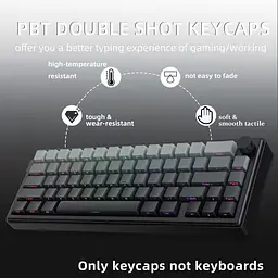 Набір кейкапів Polar Day PBT Double-Shot, 135 клавіш, OEM профіль, бокові легенди, Сірий - мініатюра 3