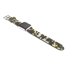 Ремінець Creasted для годинника Apple Watch 38 мм 40 мм силіконовий з пряжкою, Camouflage with yellow - мініатюра 4