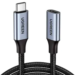 Кабель Ugreen USB 3.1 Type-C M-F,1 м,5A （10Gbps）Чорний,US372 (30205)