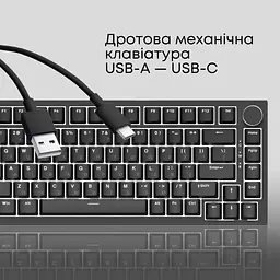 Клавіатура Ajazz AK820 Red Switch USB-C UA Black (AK820-R-B) - мініатюра 7