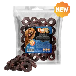 Ласощі для собак UniQ PETS М'ясо конини на колагенових кільцях 5 см, 500 г