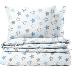 Комплект постільної білизни Cosas євро без простирадла STARS CS1 200 x 220 см (StarsClear_GreyBlue_200_2)