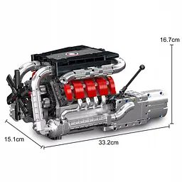 Конструктор двигун Mould King Mercedes-Benz V8 моторизований для дітей та дорослих дитячий мотор 1169 деталей - мініатюра 5