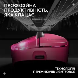 Миша комп'ютерна Logitech Pro X Superlight 2 Dex Pink (910-007371,910-007375) - мініатюра 9