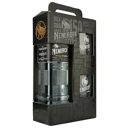 Уцінка. Горілка Nemiroff De Luxe 40% 0.7 л + 2 склянки в подарунковій упаковці - мініатюра 2