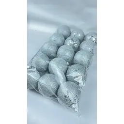 Набір новорічних куль на ялинку Dashuri 15 штук 6 см блиск, срібний 60116603 - мініатюра 2