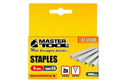 Скоби для будівельного механічного степлера MasterTool Титул 8 x 0.7 x 11.3 мм в упаковці 1000 шт. - мініатюра 2