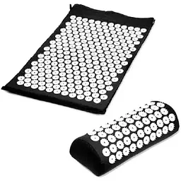 Килимок масажно-акупунктурний Life style Acupressure Mat and Pillow Set з подушкою 64 х 40 см Чорний