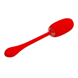 Віброяйце Pretty Love Kirk Super Soft Silicone 19,7 см (червоний) - мініатюра 6