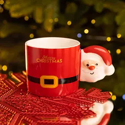 Чашка порцелянова новорічна Marry Christmas 350 мл Червоний Yiwu FM-CS-51R - мініатюра 2