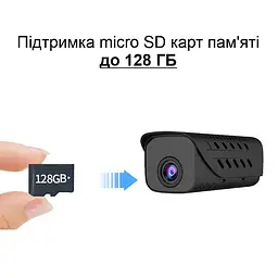 Міні камера wifi c відеореєстратором і записом на карту пам'яті до 128 Гб Nectronix H9W, з акумулятором 850 мАг (100768) - мініатюра 5