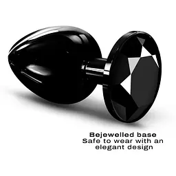 Металева анальна пробка з кристалом Dorcel Diamond Plug Black L - мініатюра 2