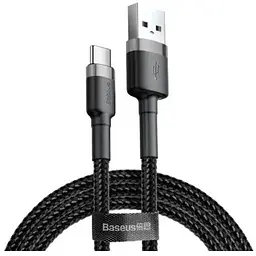 Дата кабель USB 2.0 AM to USB-C 3.0m 2A Gray-Black Baseus (CATKLF-UG1)
