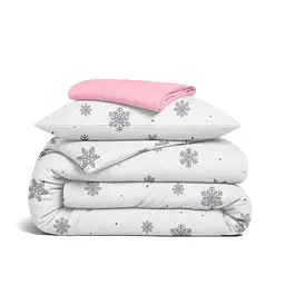 Дитяча постільна білизна фланель Cosas SNOWFLAKES SILVER CS4 110х140см (Flannel_SnowflakesSilver_El80-16Bubble_140)