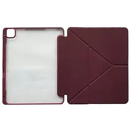 Чохол Smart Case Clear+stylus для Apple iPad Pro 11 2024 темно-червоний