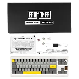 Клавіатура Epomaker Shadow-X 70 Mulan Switch Hot-Swap LCD Screen RGB Wireless/Bluetooth/USB UA White (SHX-W-M) - мініатюра 12