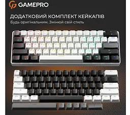Механічна ігрова клавіатура GamePro GPMK-130BW USB Red Outemu Switches Hot-Swap Black-White - мініатюра 11
