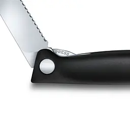 Кухонний ніж Victorinox SwissClassic Foldable Paring лезо 11см хвил. з чорн. ручкою (блістер) - мініатюра 4