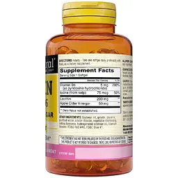 Лецитин з водоростями, вітаміном B6 та яблучним оцтом Mason Natural Lecithin With Kelp/Vitamin B 6 Plus Cider Vinegar 100 гелевих капсул - мініатюра 2