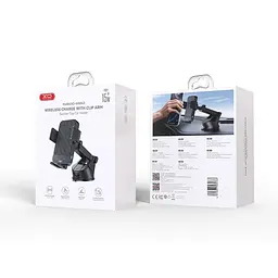 Автотримач XO WX043 15W Wireless Charger Suction Cup Model Чорний - мініатюра 2