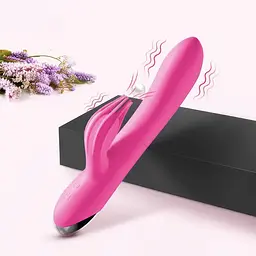 Вібратор жіночий кролик Mr Rabbit подвійний силіконовий для точки G 21 см Фуксія - мініатюра 2