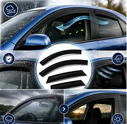 Дефлектори вікон вітровіки для Chevrole Lacetti Седан 2003-2014 Voron Glass - мініатюра 3