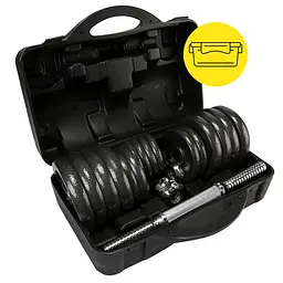 Гантелі металеві Cornix 2 x 15 кг набірні, в кейсі Black XR-0442 - мініатюра 6