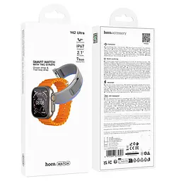 Смарт-годинник Hoco Y42 51mm, 260 mAh, IP67 Ultra Smart watch (call version) titanium gold (6942007675307) - мініатюра 2