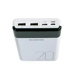 УМБ Power Bank Romoss LT20 20000mAh повербанк з екраном White (11240) - мініатюра 3