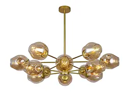 Люстра Levistella 7526035-12 GD+BR, 12 плафонів, золотий та коричневий, сучасний стиль
