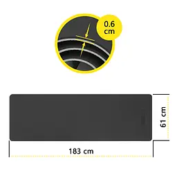 Килимок спортивний Cornix TPE 183 x 61 x 0.6 см для йоги та фітнесу XR-0349 Black/Grey - мініатюра 4
